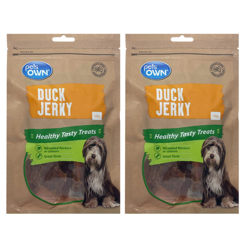 2PK Pets Own Duck Jerky Healthy Tasty Dog Treats 120g