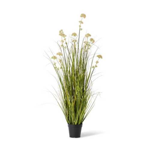 E Style 122cm Grass Pom Pom Reed Artificial Potted Plant - Green