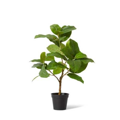 E Style 40cm Ficus Elastica Artificial Potted Plant - Green
