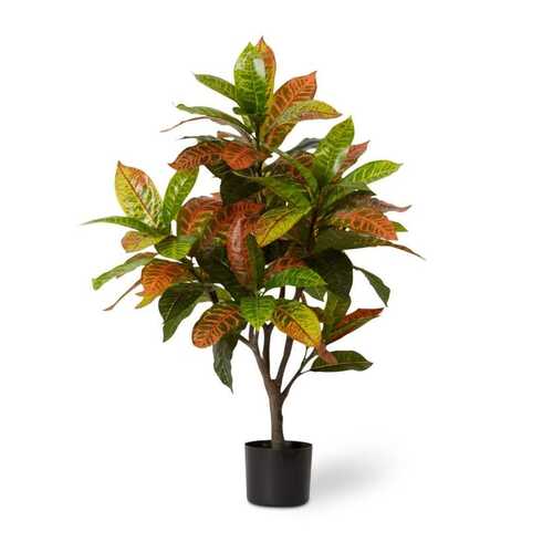 E Style 100cm Croton Potted Artificial Plant Decor - Green