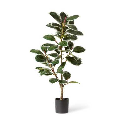 E Style 132cm Rubber Potted Artificial Plant Decor - Green/White