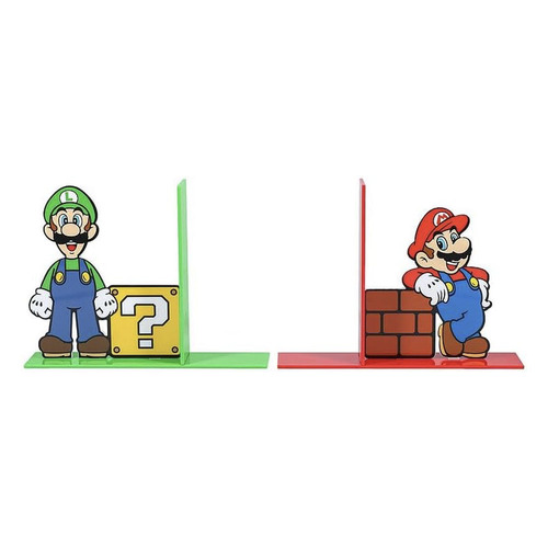 Nintendo Super Mario Reading Bookshelf Bookends Decor 