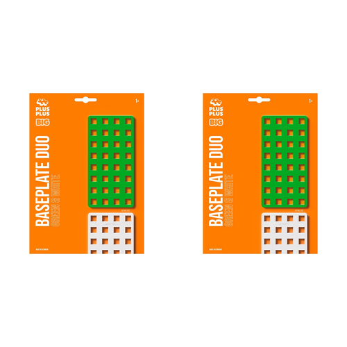 2PK 2pc Plus Plus Big 18x26cm 3D Puzzle Baseplates 5y+ White/Green