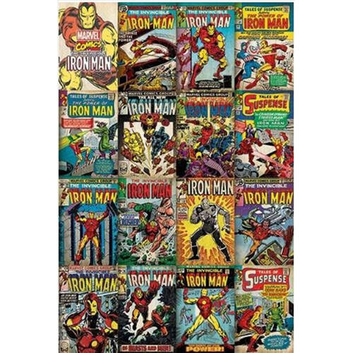 Marvel Comics Iron Man Covers Poster Wall Decor 91x61cm