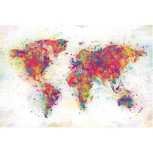 Impact Rock Merchandise World Map Colour Splash Wall Poster/Print 61 x 91.5cm