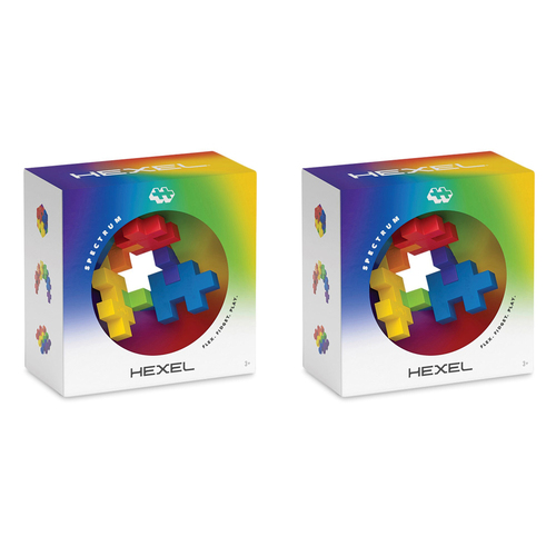 2PK Plus Plus Hexel Fidget Toy Spectrum 6-Interconnected Blocks 3y+