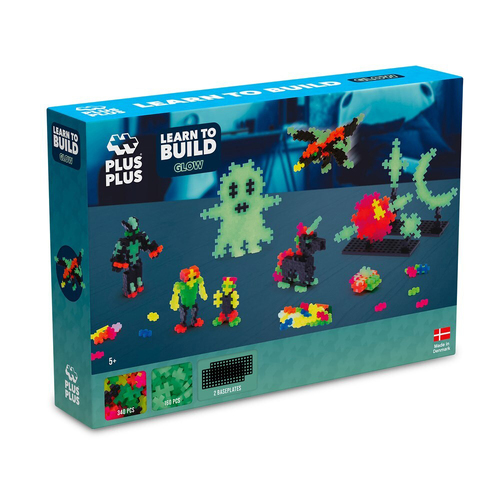 Plus-Plus Learn To Build Glow Kids/Children Building Toy 5y+