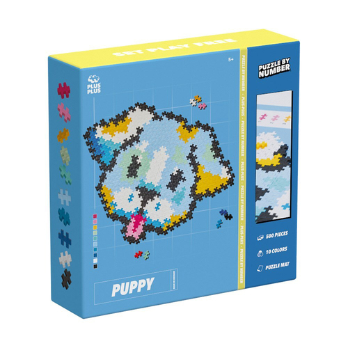 500pc Plus Plus 5x22cm Puzzle by Number Puppy Educational Toy 5y+
