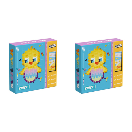 2x 250pc Plus-Plus Puzzle By Number Chick Kids/Children Building Toy 5y+