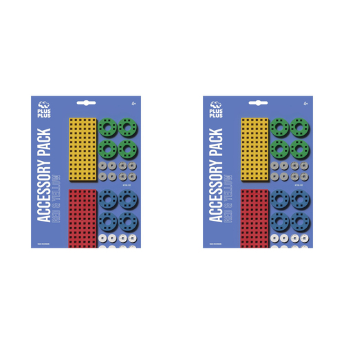 2PK Plus-Plus Accessory Pack Kids Building Toy Red/Yellow 4y+