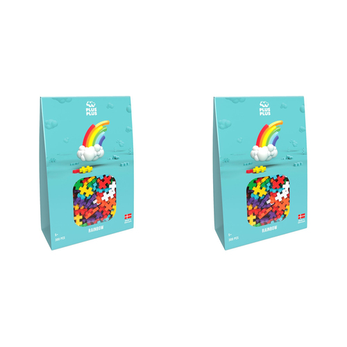 2x 300pc Plus Plus 18x12cm Rainbow Educational 3D Puzzle 5y+