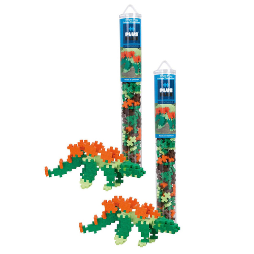 2PK 100pc Plus-Plus Stegosaurus Tube Kids/Toddler Toy 5y+