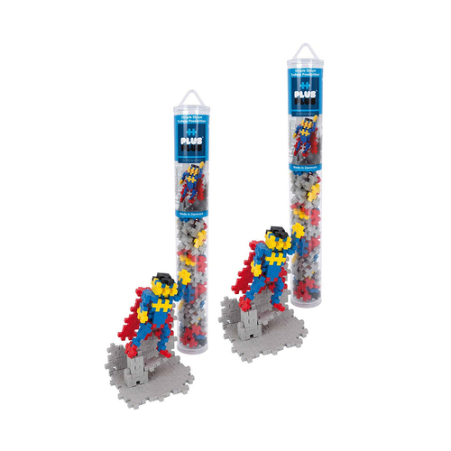 2PK 100 pc Plus-Plus Superhero Tube Kids/Toddler Toy 5y+