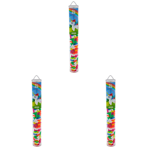 3x 100pc Plus Plus Unicorn Kids 3D Puzzle Building Toy 5y+