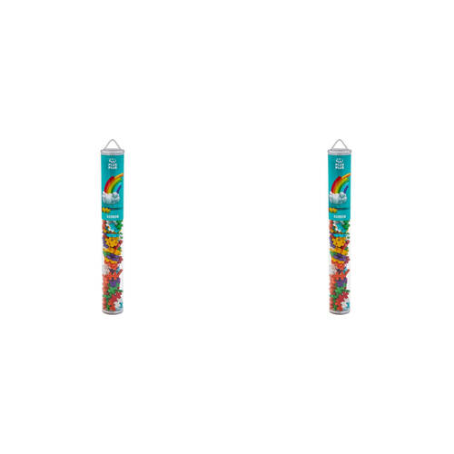 2x 100pc Plus-Plus Rainbow Color Mix Tube Building Blocks Toys 5y+