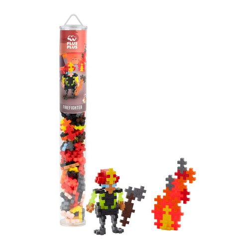 100pc Plus Plus 3.5x28cm Everyday Heroes Firefighter 3D Puzzle 5y+