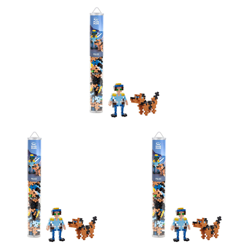 3x 100pc Plus Plus 3.5x28cm Everyday Heroes Police 3D Puzzle 5y+
