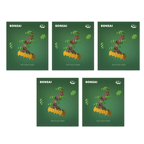 5PK Plus-Plus Plant Packs Building Toy Green Bonsai Kids 5y+