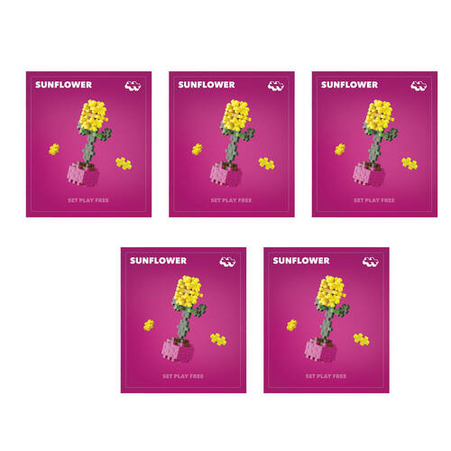 5PK Plus-Plus Plant Packs Building Toy Sunflower Kids 5y+