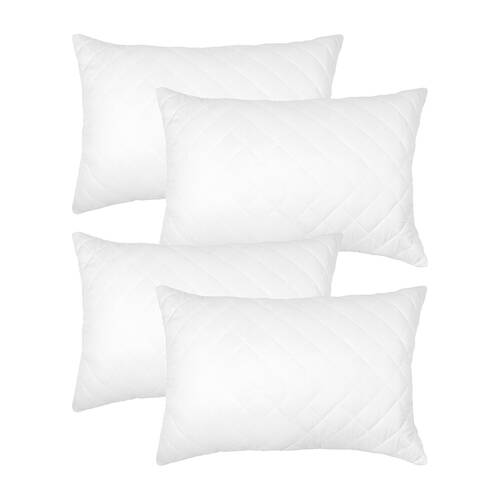 4pc Ardor Boudoir Quilted Microfibre Pillow Protector White 50x75cm