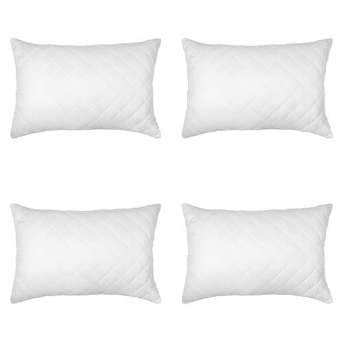4PK Ardor Boudoir King Size Zip Closure Pillow Protector 51 x 91cm White