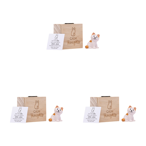 3PK Splosh Calm Pocket Promise Cat Poly Statue w/ Box 6cm