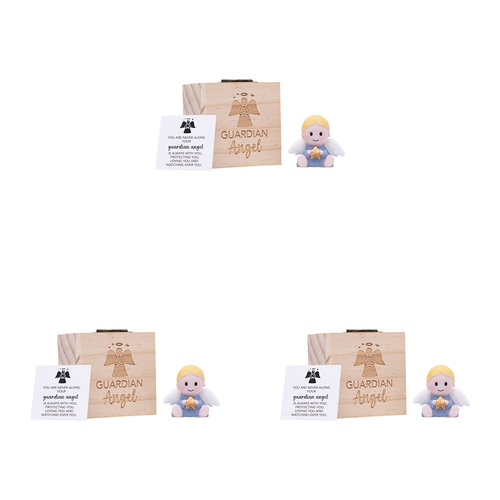 3PK Splosh Guardian Pocket Promise Angel Poly Statue w/ Box 6cm