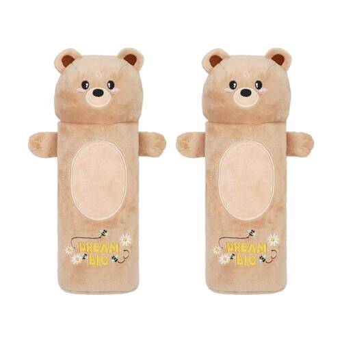 2PK Legami Plush Pencil Case Teddy Theme Super Soft w/Zip Kids Stationery 3y+