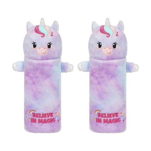 2PK Legami Plush Pencil Case Unicorn Theme Super Soft w/Zip Kids Stationery 3y+