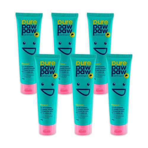 6PK Pure Paw Paw Ointment 25g Skin Ointment Lip Balm - Coconut