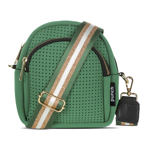 Punch Neoprene Rounded Crossbody Women's Handbag Green