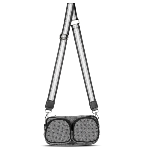 Punch Neoprene Double Pocket Crossbody Handbag Marl Grey
