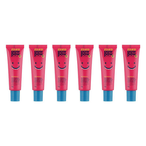 6PK Pure Paw Paw Ointment 15g Skin Ointment Lip Balm - Strawberry