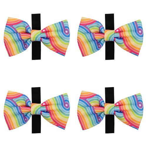 4PK Eco-Pup Themed Dog/Pet Dress Up Costume Bow Tie Rainbow 