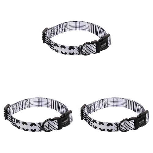 3PK Eco-Pup Dog Collar Large Monochrome Pattern Pet Dress Up
