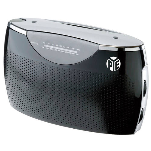 Black Portable AM/FM Radio w/ Built In Speaker