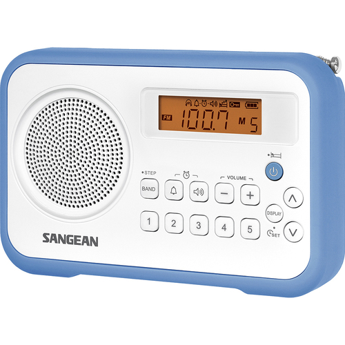 Sangean PRD18 AM/FM Radio Digital Tuning 16.6cm Receiver - White/Blue