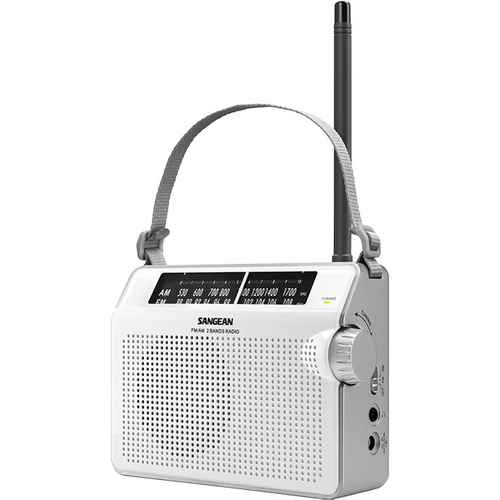 Compact Am/Fm Analogue Radio White  Ac/Dc Portable  Sangean