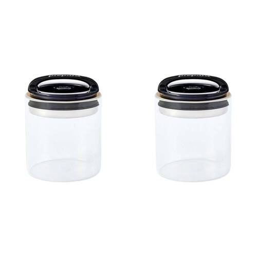 2PK Prepara Evak 468ml Airtight Food Storage Container w/ Handle Small Black