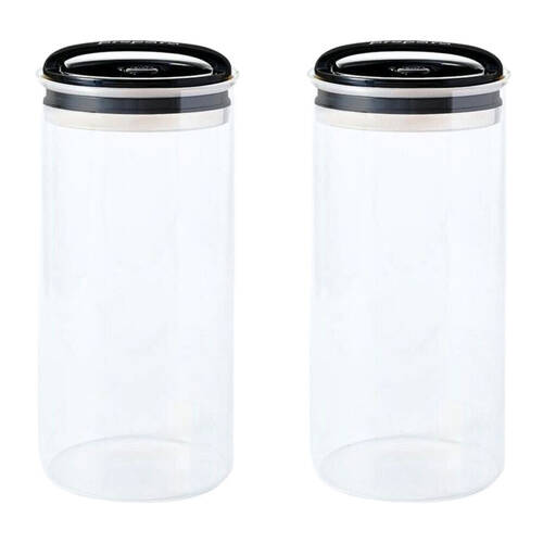 2PK Prepara Evak 2.2L Airtight Food Storage Container w/ Handle XL Black