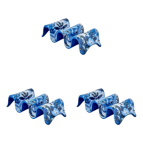 3PK Prepara Melamine Multiple Tortilla Taco Serving Holder Stand 18cm Blue