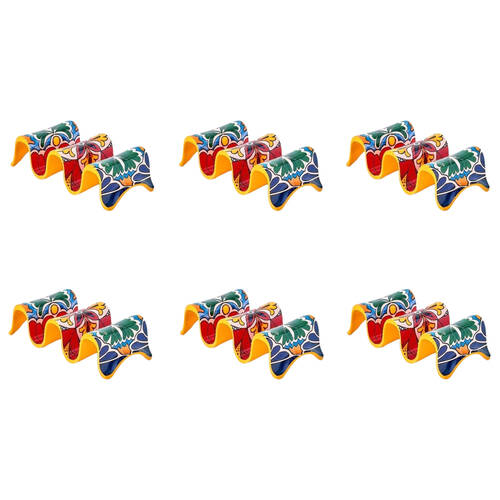 6PK Prepara Melamine Multiple Tortilla Taco Serving Holder Stand 18cm Yellow