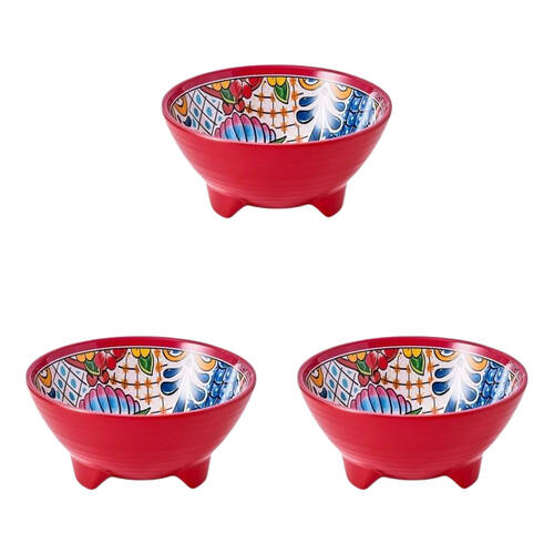 3PK Prepara Melamine Tortilla Taco Party Serving Dip Bowl 6in Red