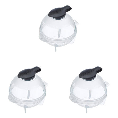 3PK Prepara Jumbo Slow-Melting Cocktail Drink Ice Ball Sphere Mould 7.8cm Black