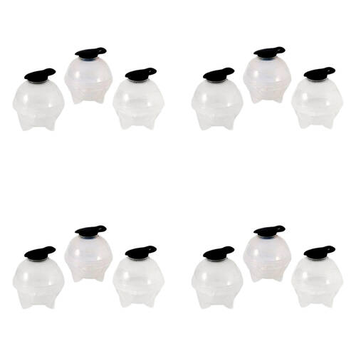 4x 3pc Prepara Jumbo Slow-Melting Whiskey Drink Ice Ball Sphere Mould Large Black
