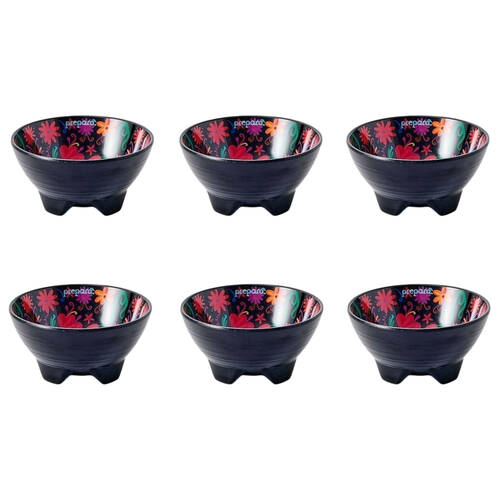 6PK Prepara Melamine Tortilla Taco Party Serving Bowl Day of the Dead Ed 4in Black