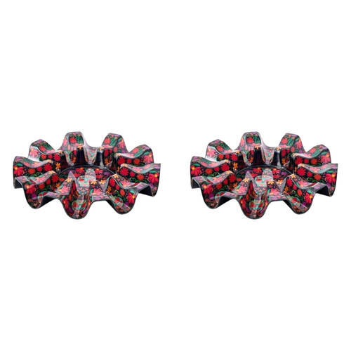 2PK Prepara Melamine Round 10-Taco Carousel Serving Tray Day of the Dead Ed 30.8cm