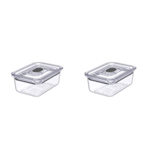 2PK Prepara LatchLok Click 460ml Rectangular Airtight Food Container 14cm