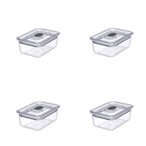 4PK Prepara LatchLok Click 460ml Rectangular Airtight Food Container 14cm