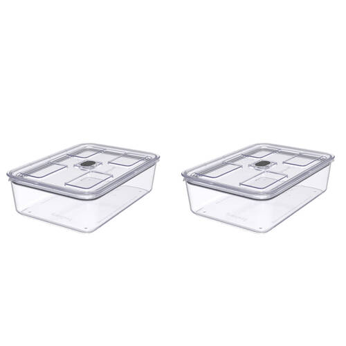 2PK Prepara LatchLok Click 3.4L Rectangular Airtight Food Container 28.86cm